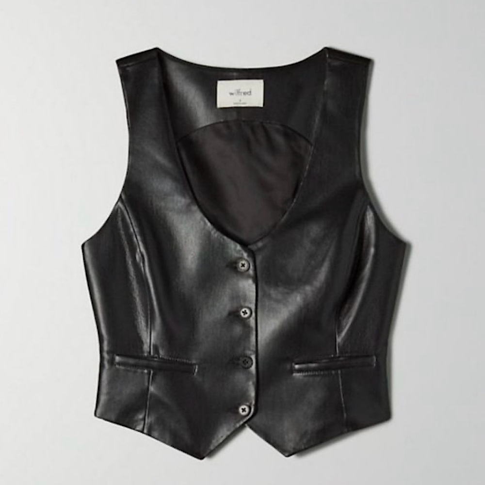 Babaton Desire Vegan Leather Vest Aritzia